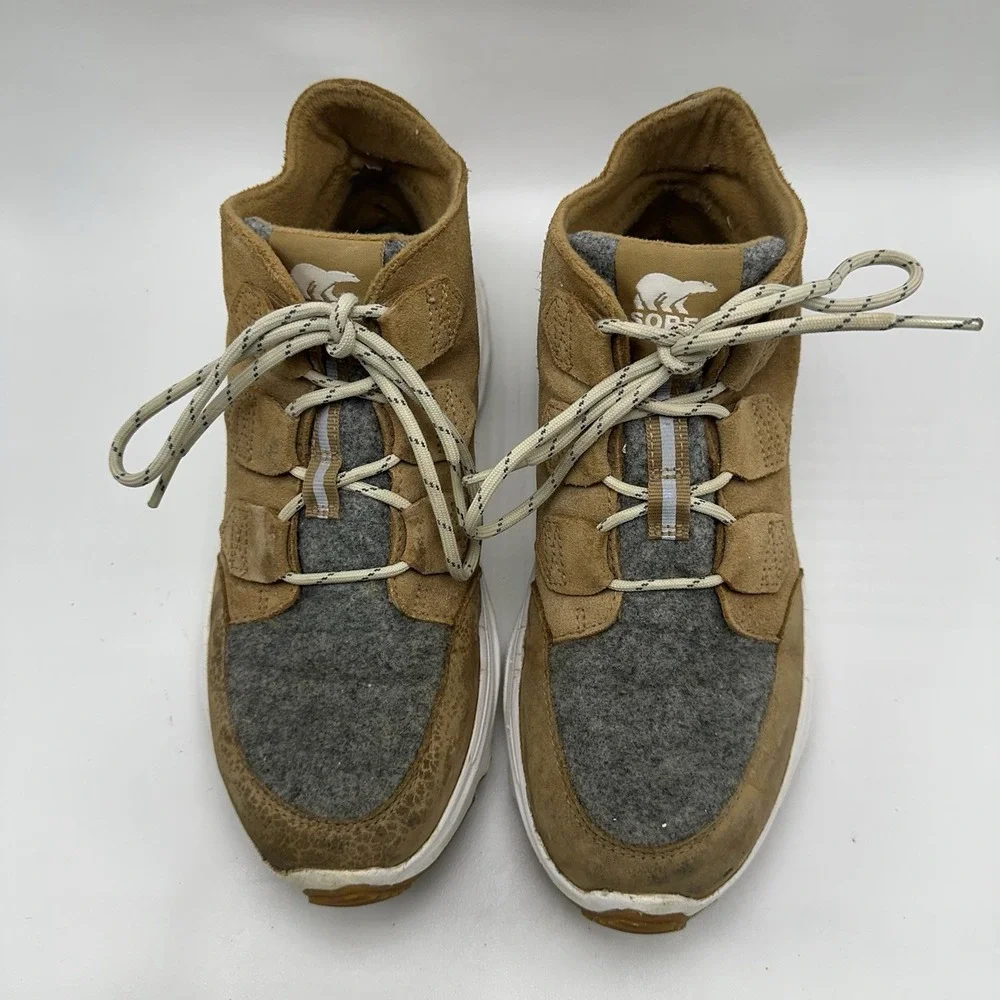 Sorel Kinetic Breakthru Caribou Brown Suede‎ Boots Women's Size 7.5